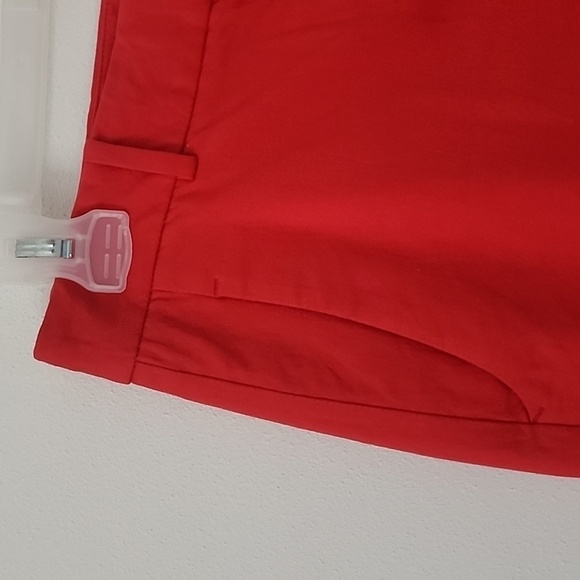 Theory Yanera Red Cotton Stretch Bermuda Walking Shorts Size 2 - Picture 5 of 11